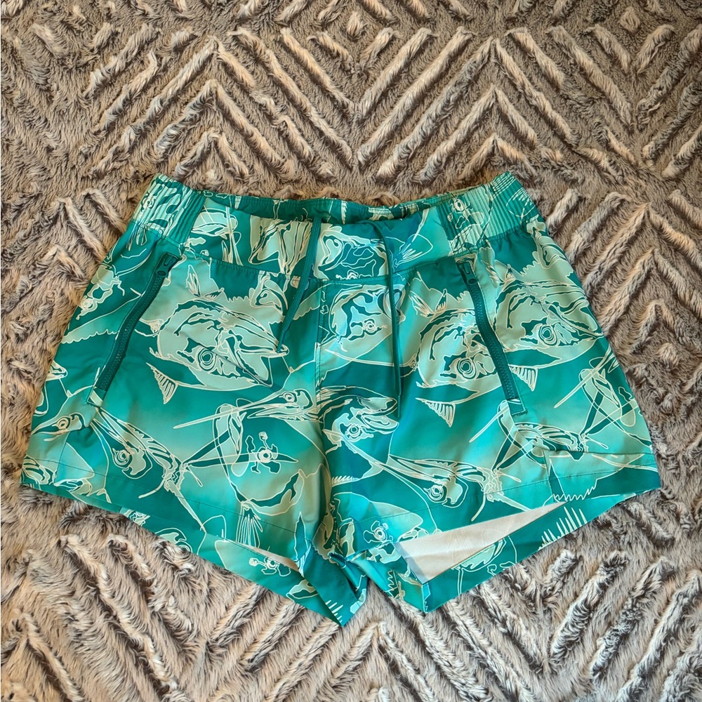 Columbia PFG tidal shorts MEDIUM 8-10 fish fishing teal turquoise vacation